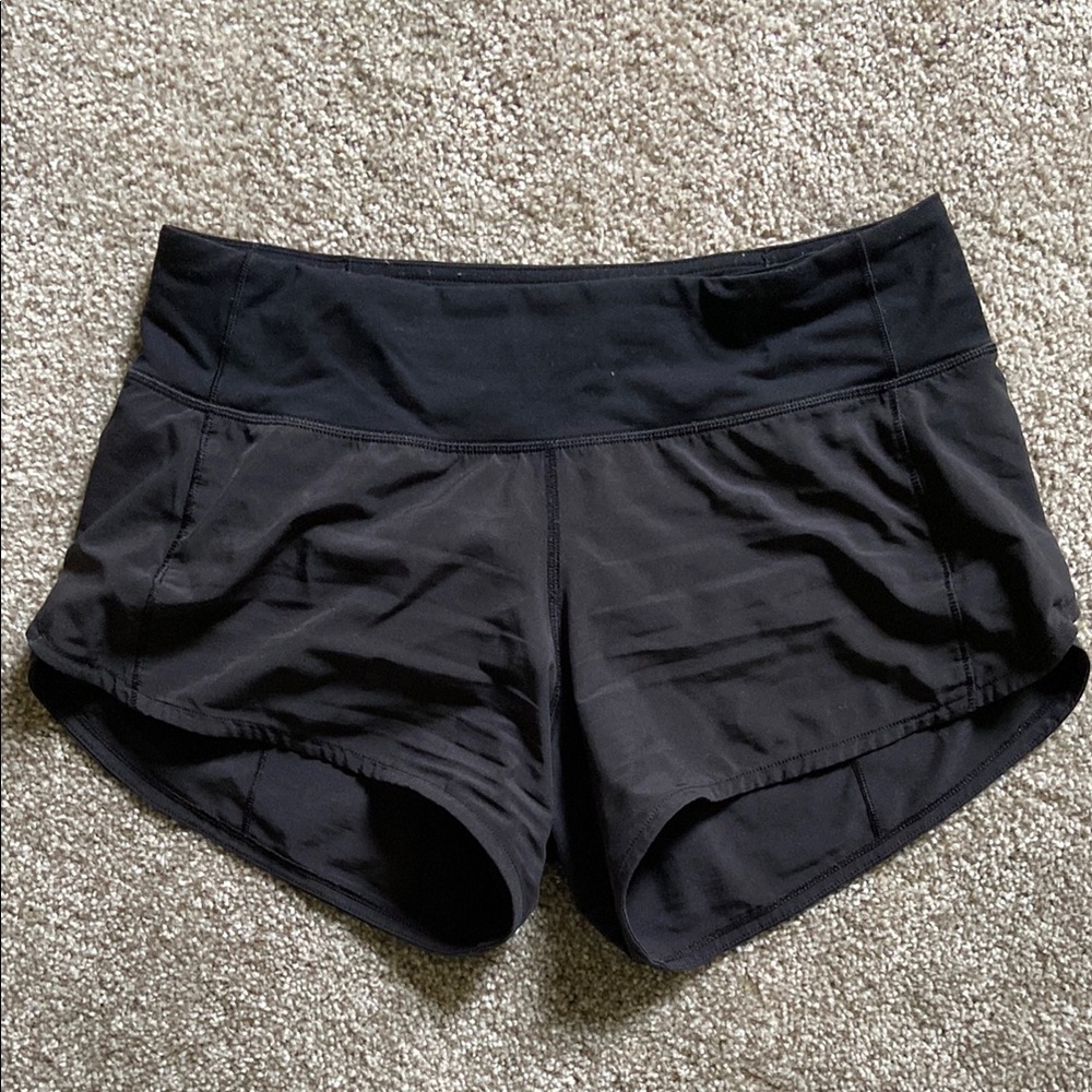 Lululemon Athletica Black Athletic Shorts with Moisture-Wicking Fabric